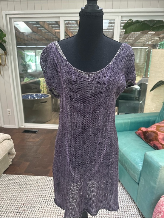Skif Dresses & Skirts - Lightweight Purple Knit Scoop-Neck Dress